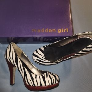 Size 6.5 zebra stripe heels